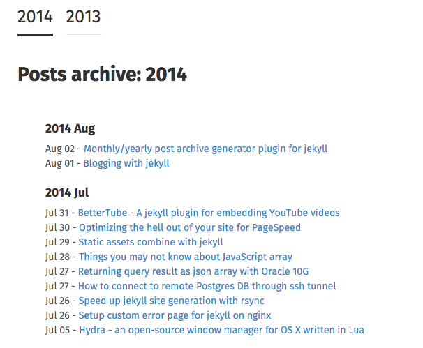 jekyll archive plugin
