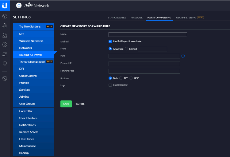 unifi controller port